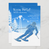 Auf einem Lauf der Skieinladung Einladung (Vorne/Hinten)