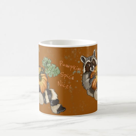 Auf einem Roll Raccoon Pumpkin Herbst Kaffeetasse (Mittel)