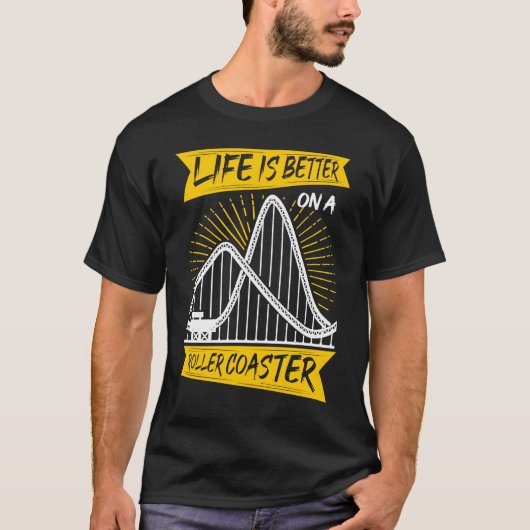 Auf einem Roller Untersetzer Fun Theme Park Fan T-Shirt (Vorderseite)