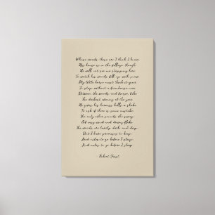 Auf einem schneebedeckten Abend, Robert Frost Leinwanddruck