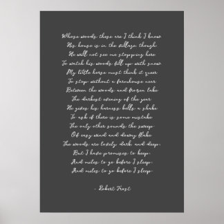 Auf einem schneebedeckten Abend, Robert Frost Poster