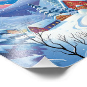 Auf einem schneebedeckten Morgen Fotodruck (Ecke)