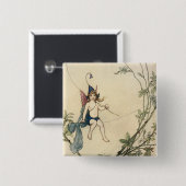 Auf einem Spinnengewirr sitzend Button (Vorne & Hinten)