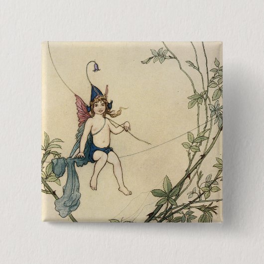 Auf einem Spinnengewirr sitzend Button (Vorderseite)