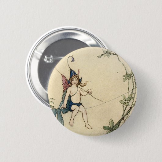 Auf einem Spinnengewirr sitzend Button (Vorne & Hinten)