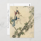 Auf einem Spinnengewirr sitzend Postkarte (Vorne/Hinten)