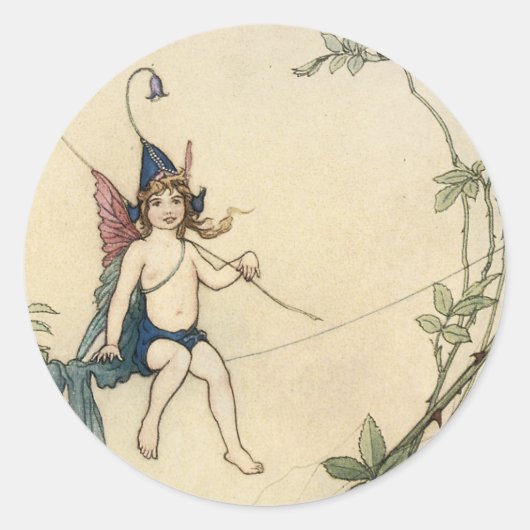 Auf einem Spinnengewirr sitzend Runder Aufkleber (Vorderseite)