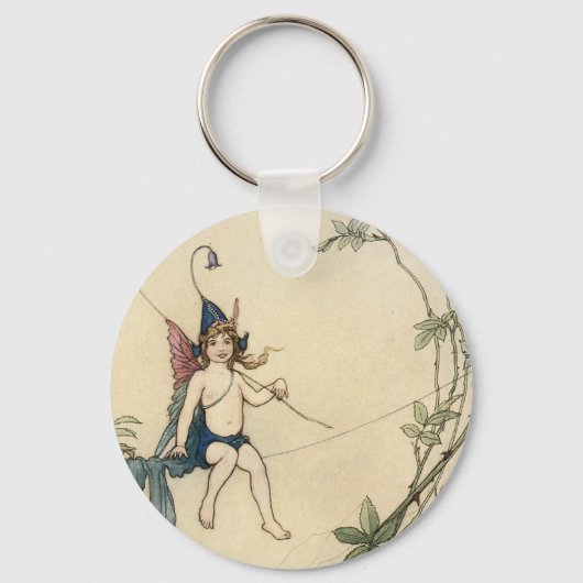 Auf einem Spinnengewirr sitzend Schlüsselanhänger (Vorderseite)