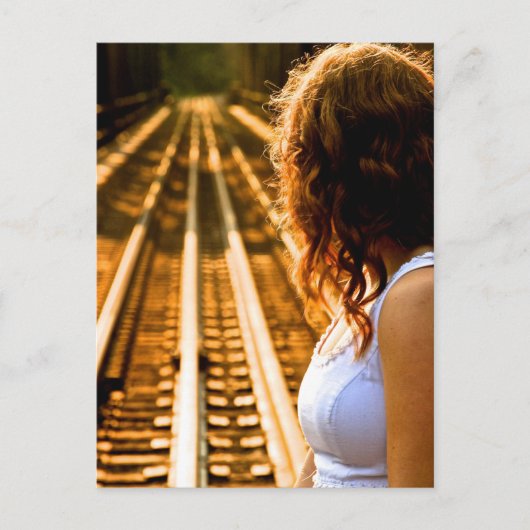 auf einem Zug gewartet Postkarte (Vorderseite)