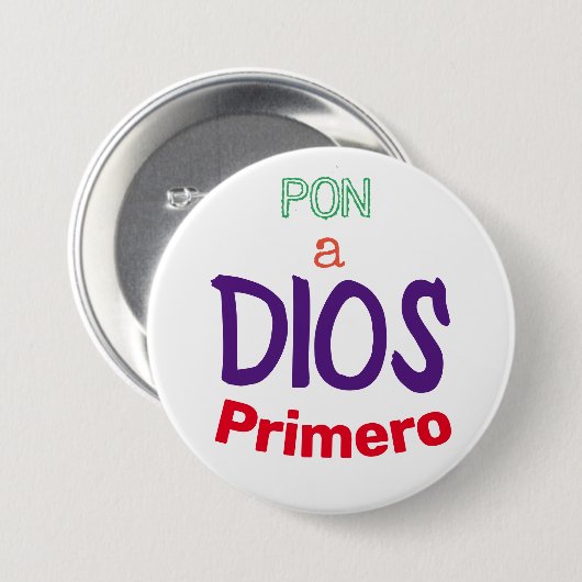 auf einen Dios Primero Button (Vorne & Hinten)