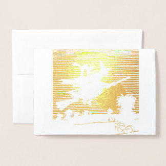 AUF EINER BROOM HAPPY HALLOWEWEY REAL Foil Card SC Folienkarte