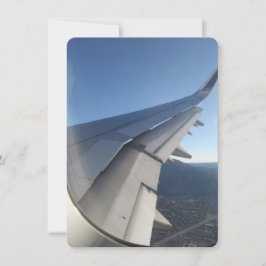 Auf einer Jet-Flugzeug-Note-Karte verlassen Dankeskarte