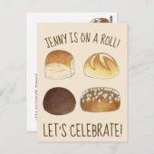 Auf einer Roll Celebration Feinschmecker Party Ein Postkarte (Vorne/Hinten)