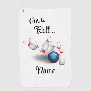 Auf einer Rolle... Personalisiert Bowling Handtuch