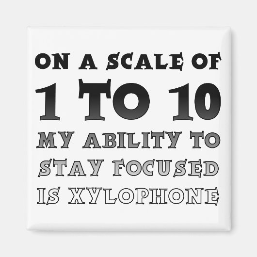 Auf einer Skala von 1 bis 10 fokussiertem Kühlschr Magnet (Vorne)