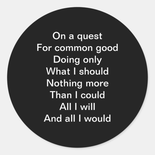 Auf einer Suche Runder Aufkleber (Vorderseite)