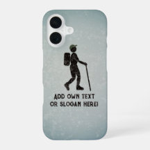 Auf einer Wanderung mit Rucksack und Stick - Ihr S