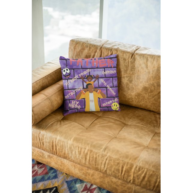 Auf euren Schultern ist Papa mein Held Kissen (Von Creator hochgeladen)