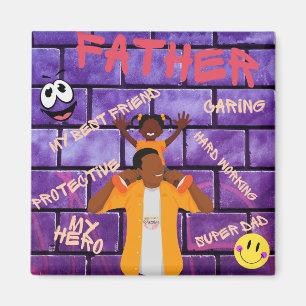 Auf euren Schultern ist Papa mein Held Magnet