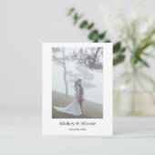 Auf ewig erinnerte benutzerdefinierte Hochzeitsfot Postkarte (Stehend Vorderseite)
