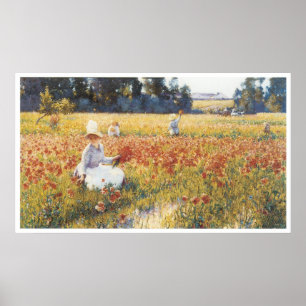 Auf Flandern-Gebiet - wo Soldaten u. Mohnblumen Poster