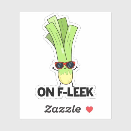 Auf Fleek Funny Veggie Leek Pub Aufkleber (Blatt)