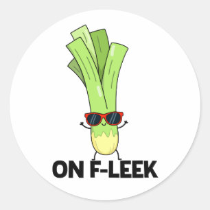 Auf Fleek Funny Veggie Leek Pub Runder Aufkleber