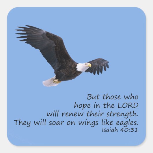 Auf Flügeln wie Adlerklebern Quadratischer Aufkleber (Vorderseite)