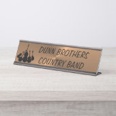 AUF GEBÜRSTETEM KUPFER SCHREIBTISCHNAMENSPLAKETTE (Vorderseite )