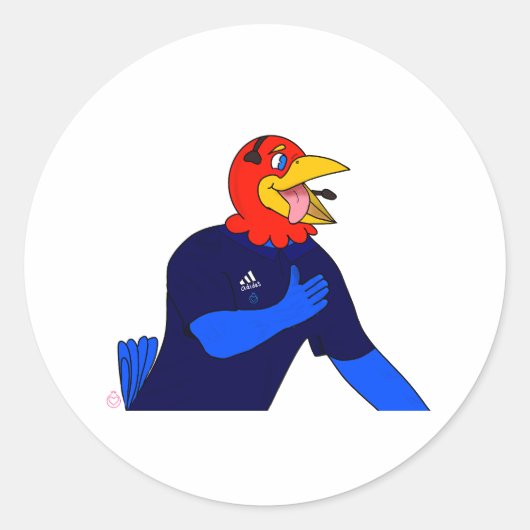 Auf geht's Jayhawk Runder Aufkleber (Vorderseite)