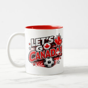 AUF GEHT'S KANADA! Fußball-Fan-Tasse Kanadisch Zweifarbige Tasse