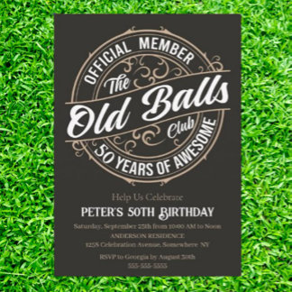 Auf geht's zum Hole-in-One 50. Geburtstagsbash Einladung
