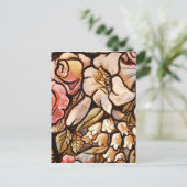 Auf Glas gemalte Blumen Postkarte (Stehend Vorderseite)