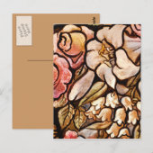 Auf Glas gemalte Blumen Postkarte (Vorne/Hinten)