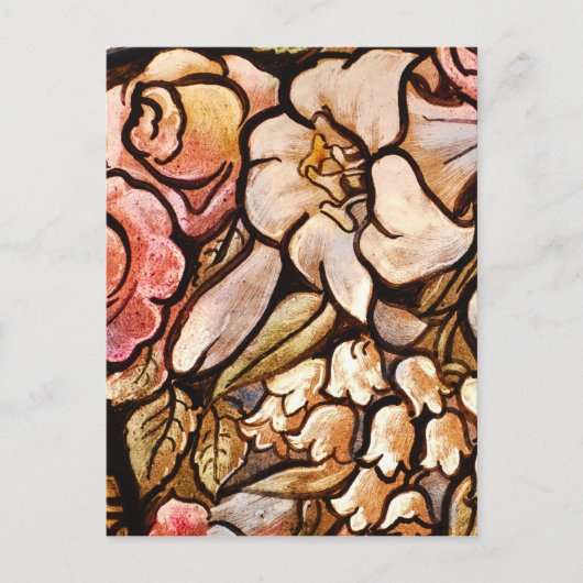 Auf Glas gemalte Blumen Postkarte (Vorderseite)