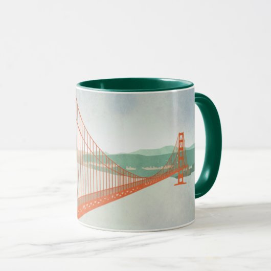 Auf Golden gate bridge Tasse (VorderseiteRechts)