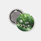 Auf grünen Pflanze aufgereihte Schnecken Magnet (Vorderseite/Rückseite)
