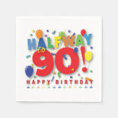 Auf halbem Weg bis 90! Serviette (Vorderseite)