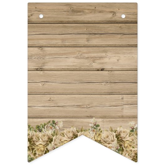 Auf Holz Rose Beige Wimpelkette (Zweite Fahne)