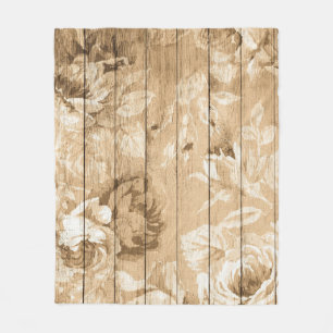Auf Holz Vintages Holz nostalgisch Fleecedecke