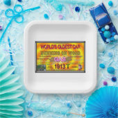 Auf Holzbanner laufen Pappteller (Party)