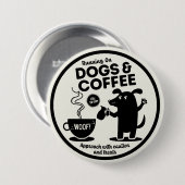 Auf Hunden und Kaffee laufen Button (Vorne & Hinten)