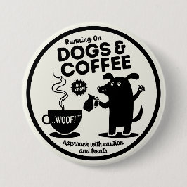 Auf Hunden und Kaffee laufen Button