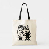 Auf Hunden und Kaffee laufen Tragetasche (Rückseite)