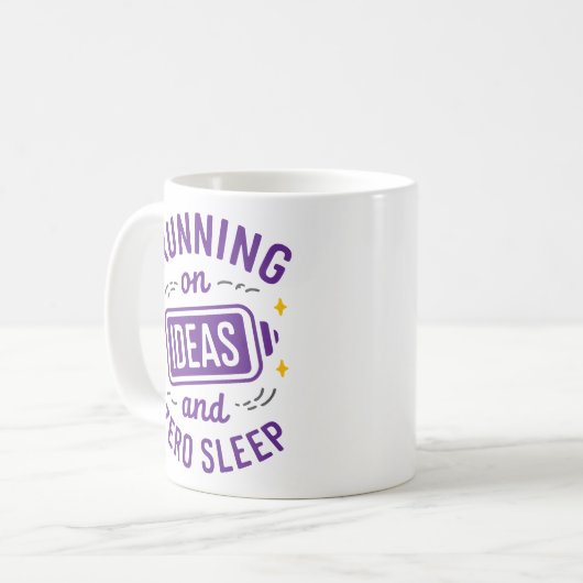 Auf Ideen & Zero Sleep Funny Relating Coff laufen Kaffeetasse (Vorderseite Links)