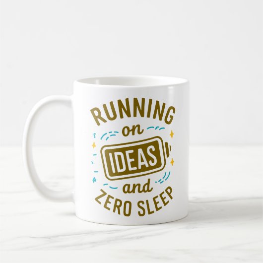Auf Ideen & Zero Sleep Funny Relpossible laufen Kaffeetasse (Links)