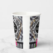 Auf Ihrem Hochzeitstag Papier schwarz und weiß Pappbecher (Links)