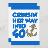 Auf ihrem Weg in 40 Einladung (Vorne/Hinten)