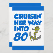 Auf ihrem Weg in 80 Einladung (Vorne/Hinten)