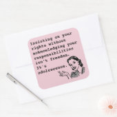 Auf Ihren Rechten zu bestehen... Quadratischer Aufkleber (Umschlag)